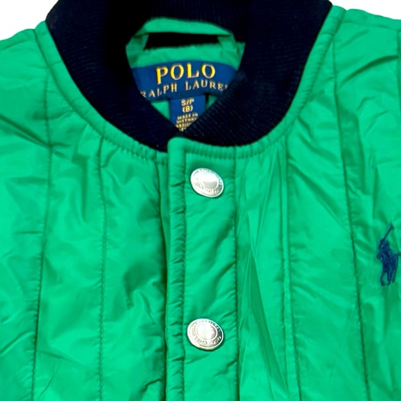 Boy (sz S) Polo Ralph Lauren Convertible Water Repellant Jacket - Cruise Green - Picture 4 of 9